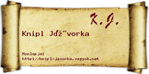 Knipl Jávorka névjegykártya